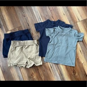 Bundle of Primary shirts and Shorts, 12-18 months